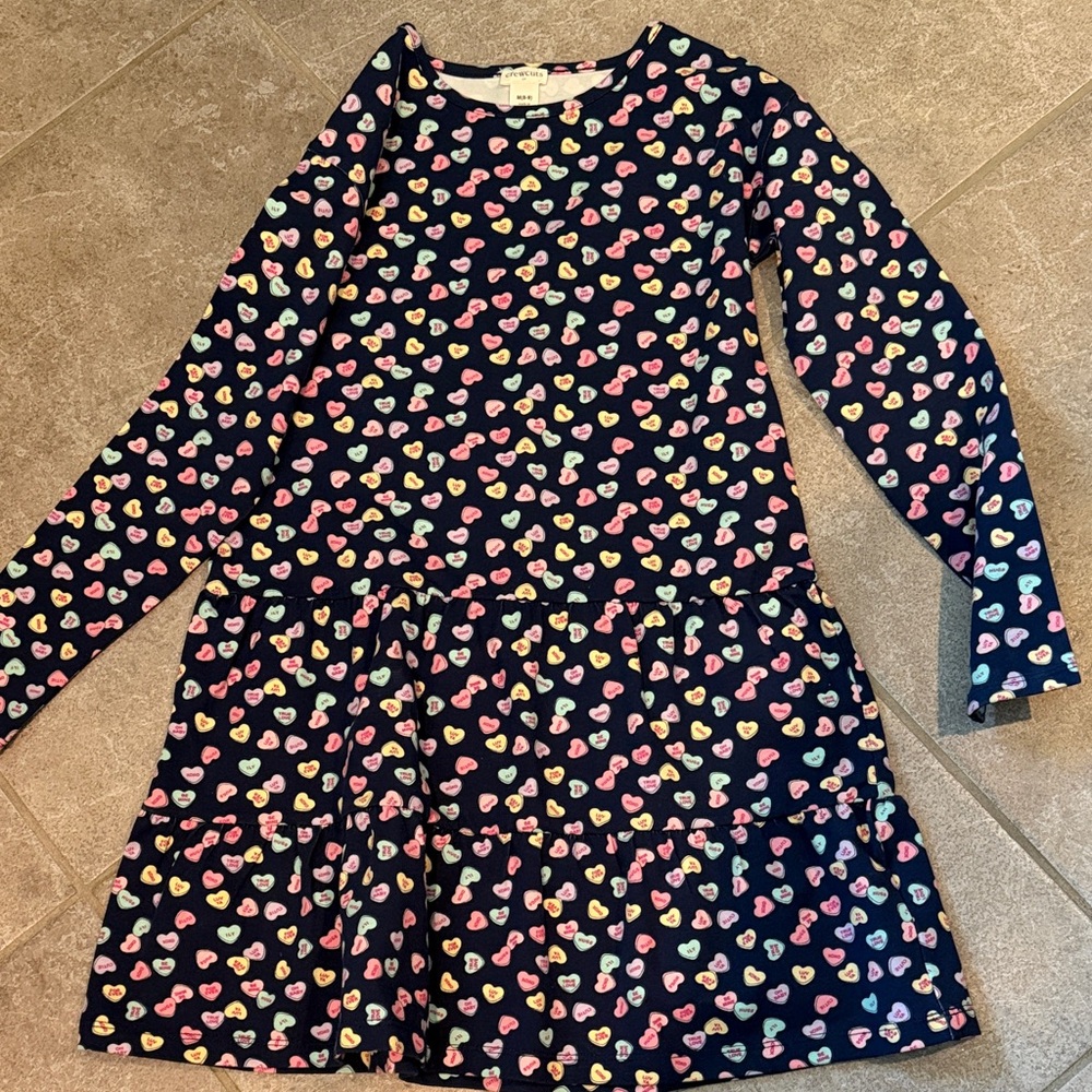 Colorful Heart Pattern Kids Dress
